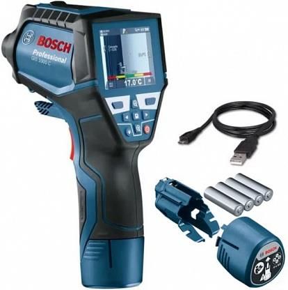 Термодетектор Bosch GIS 1000 C, -40град. до +1000град., оптика 50:1, раб. дистанция 0.1-5м, 0.5кг
