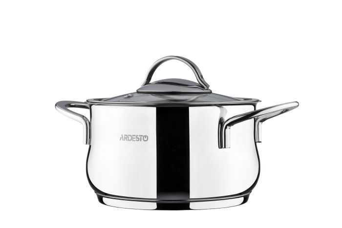 Кастрюля со стеклянной крышкой Ardesto Black Mars, 1.8л, нержавеющая сталь