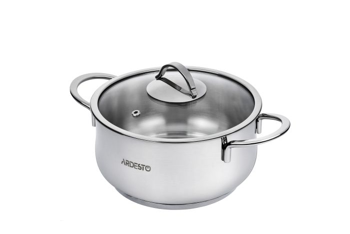 Кастрюля со стеклянной крышкой Ardesto Black Mars, 2.3л, нержавеющая сталь