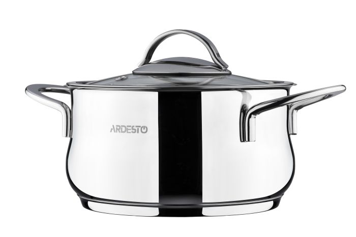Кастрюля со стеклянной крышкой Ardesto Black Mars, 4.3л, нержавеющая сталь