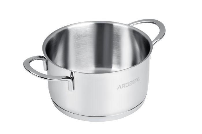 Каструля зі скляною кришкою Ardesto Luna,1.2л, нержавіюча сталь