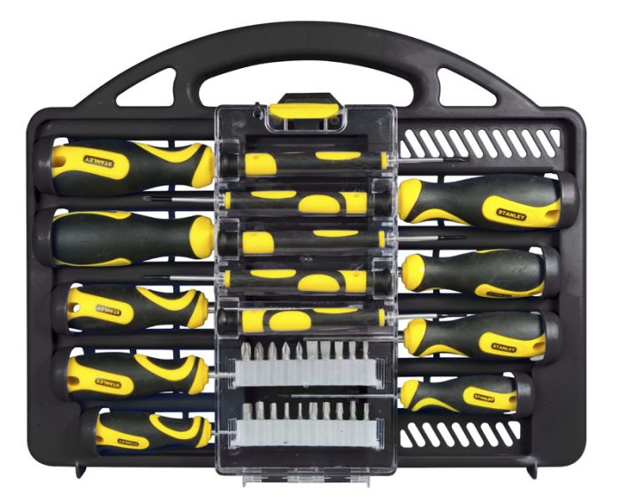 Викрутки Stanley набір 34шт, бітотримач 1/4", 20 біт, SL,PH,PZ,Torx, кейс