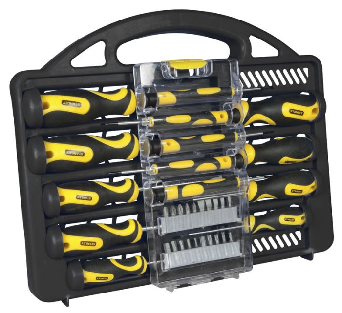 Викрутки Stanley набір 34шт, бітотримач 1/4", 20 біт, SL,PH,PZ,Torx, кейс