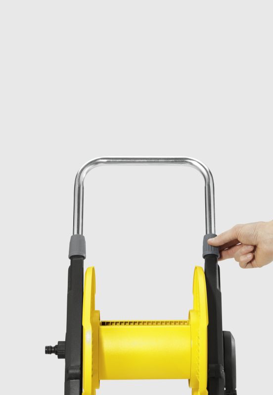 Катушка для шланга Karcher "HT 3.400", складная, регулировка высоты ручки тележки, длина шланга: 1/2" 40м, 5/8" 30м, 3/4" 20м