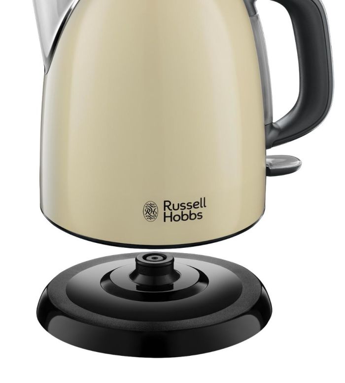 Електрочайник Russell Hobbs Colours Plus Mini 1л, метал, бежево-чорний