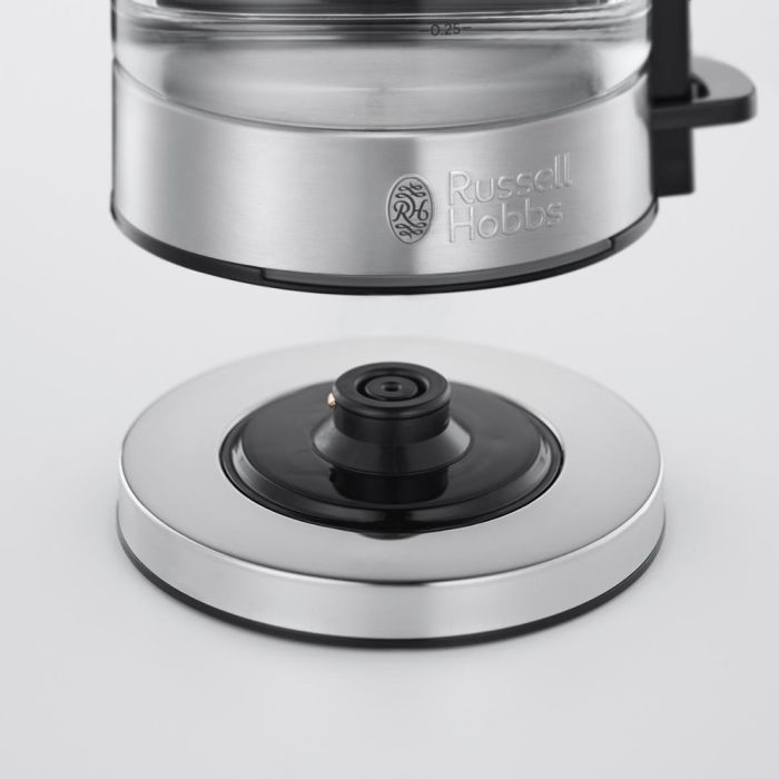 Электрочайник Russell Hobbs Compact Home 0.8л, стекло, подсветка, серебристо-черный