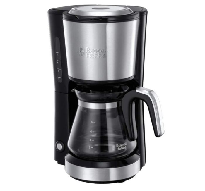 Кофеварка Russell Hobbs капельная Compact Home 0.74л, молотый, черно-серебристый