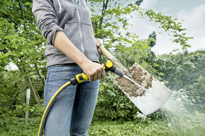 Ороситель ручной Karcher, пистолетный, регулировка напора воды, регулировка формы струи воды, блокировка кнопки полива
