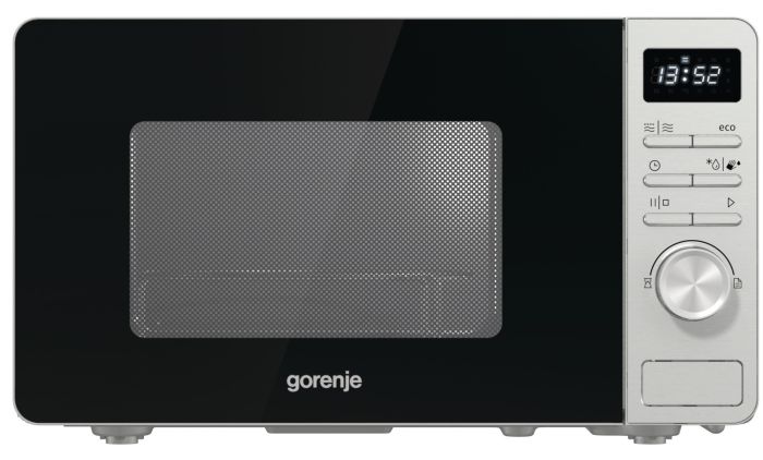 Мікрохвильова піч Gorenje, 20л, електр. керув., 800Вт, гриль, дисплей, нерж