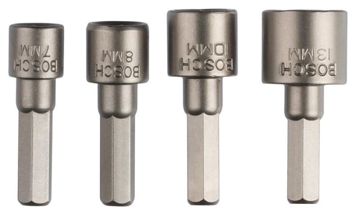 Головки торцевые Bosch 1/4", набор 4шт, 7,8,10,13мм