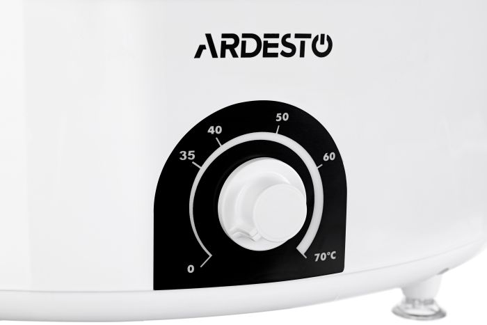 Сушарка для продуктів  Ardesto , 520Вт, піддонів -5x4см, діаметр-38,5см, макс-70°С, рег.темп, пластик , білий ARDESTO FDB-5385