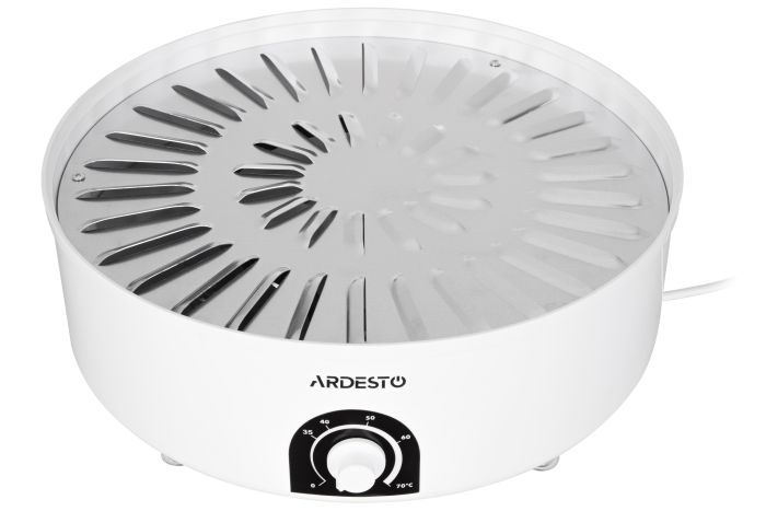 Сушарка для продуктів  Ardesto , 520Вт, піддонів -5x4см, діаметр-38,5см, макс-70°С, рег.темп, пластик , білий ARDESTO FDB-5385
