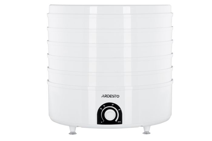 Сушарка для продуктів  Ardesto , 520Вт, піддонів -5x4см, діаметр-38,5см, макс-70°С, рег.темп, пластик , білий ARDESTO FDB-5385