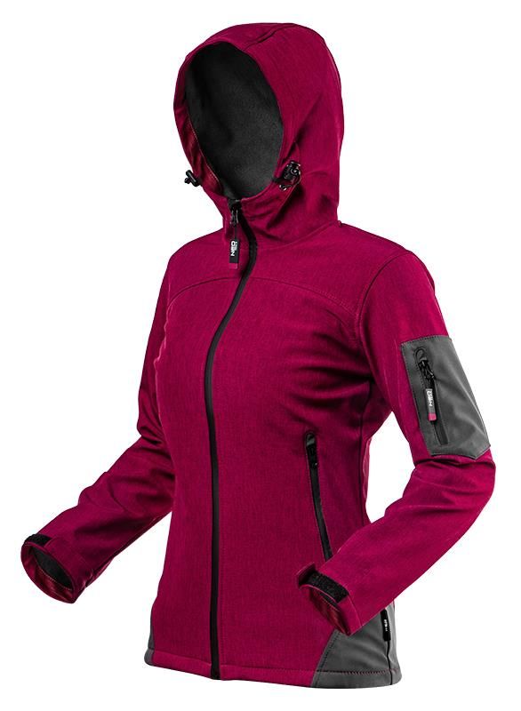 Куртка рабочая Neo Tools Softshell Woman Line, подкладка флис, капюшон, S(36), красный