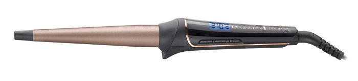 Плойка Remington ProLuxe Midnight Edition, конусна, 37Вт, темп.режимів-10, D-13-25mm, 120-210С, дисплей, кераміка, чорний
