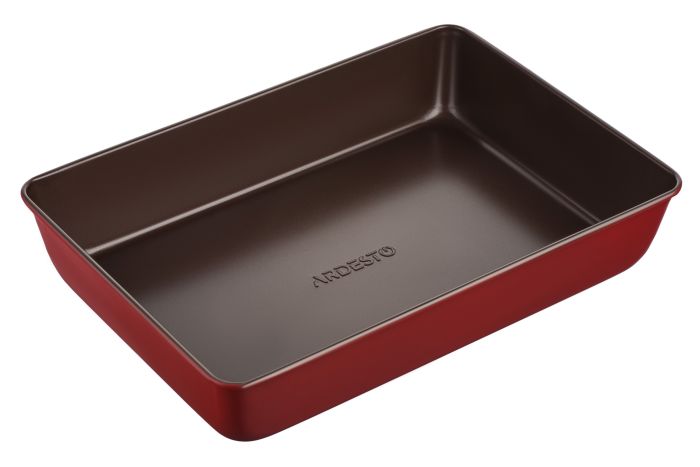 Форма для випікання Ardesto Golden Brown, 34.5х24х6см, вуглецева сталь, прямокутна, коричнево-червоний