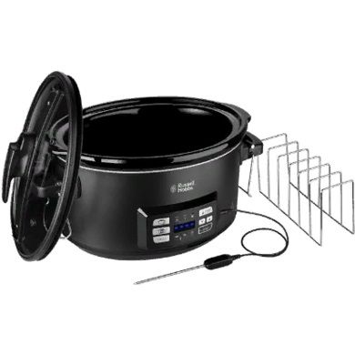 Повільноварка Russell Hobbs SouseVide, 350Вт, чаша-6.5л, електронне керув., 2 щупи, вакууматор, нерж. сталь, чорний