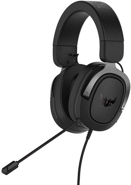 Гарнитура игровая ASUS TUF H3, mini-jack/dual 3.5мм, 1.2м/1м, gun metal