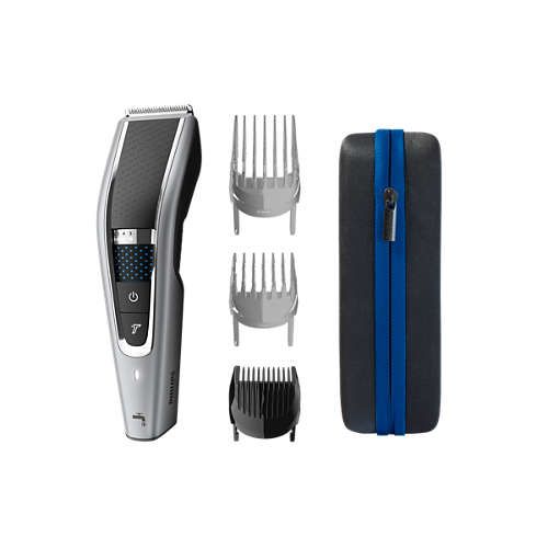 Машинка для стрижки  Philips Series 5000, акум., роторный мотор, насадок-2, кейс, сталь, чорно-серый