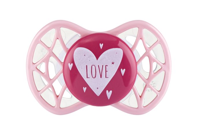 Пустышка Nuvita 7065 Air55 Cool симметрическая 0m+ "LOVE" розово-персиковая