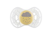 Пустышка Nuvita 7084 Air55 Cool ортодонтическая 6m+ "LOVE" желто-серая