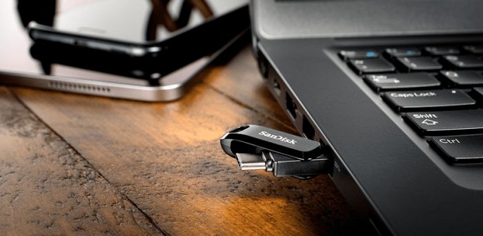 Накопитель SanDisk  256GB USB 3.1 Type-A + Type-C Ultra Dual Drive Go Чёрный