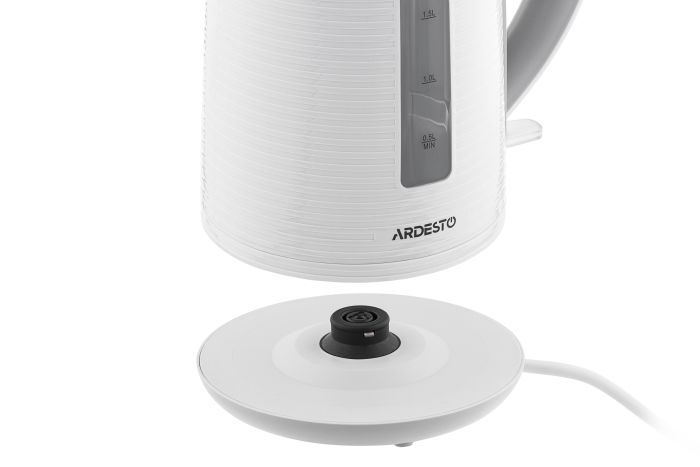 Электрочайник Ardesto White stripes 1.7л, Strix, пластик, бело-серый