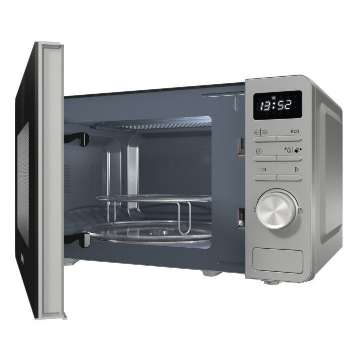 Мікрохвильова піч Gorenje, 23л, міх. управл., 800Вт, гриль, дисплей, нерж
