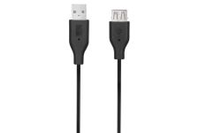 Кабель 2E USB-A > USB-AF заряджання/синхронізації 1.8м, чорний