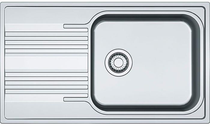 Мийка кухонна Franke Smart, нерж.сталь, прямокутник, з крилом, 860х500х190мм, чаша - 1, накладна, SRX 611-86 XL, нерж поліров.