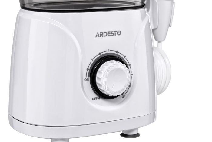 Іригатор Ardesto стаціонарний, чаша 600 мл, від мережі , 8 насадок, білий