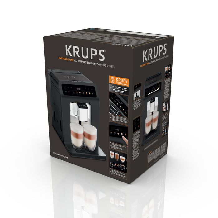 Кофемашина Krups Evidence One 2.3л, зерно, автомат.капучинатор, OLED диспл, аторец. - 17, свой рецепт, графит