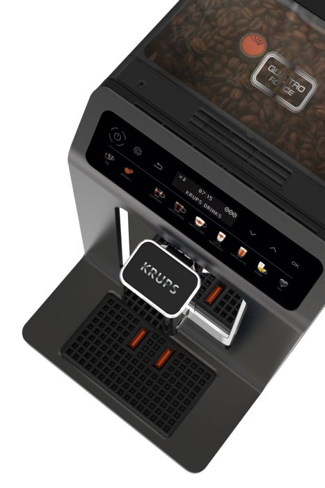 Кофемашина Krups Evidence One 2.3л, зерно, автомат.капучинатор, OLED диспл, аторец. - 17, свой рецепт, графит