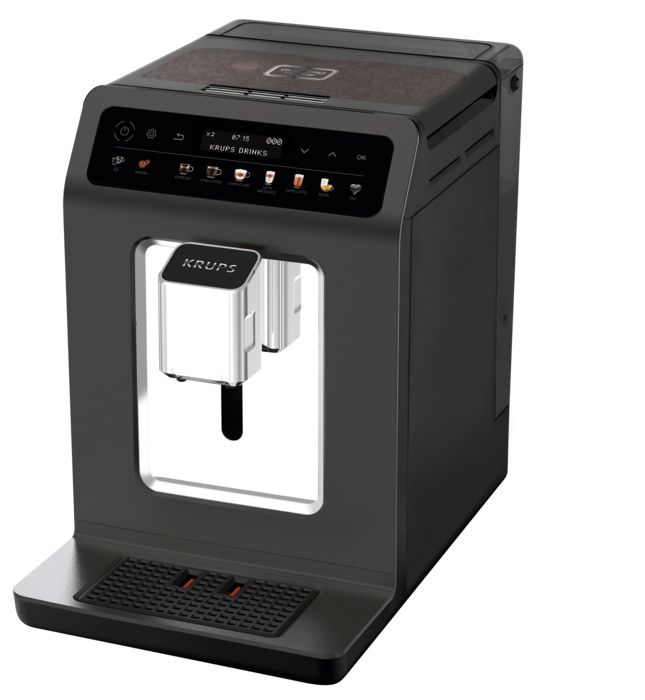 Кофемашина Krups Evidence One 2.3л, зерно, автомат.капучинатор, OLED диспл, аторец. - 17, свой рецепт, графит