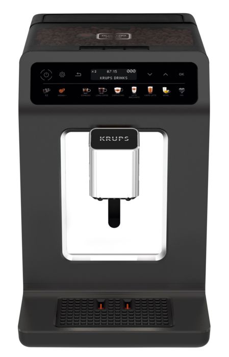 Кофемашина Krups Evidence One 2.3л, зерно, автомат.капучинатор, OLED диспл, аторец. - 17, свой рецепт, графит