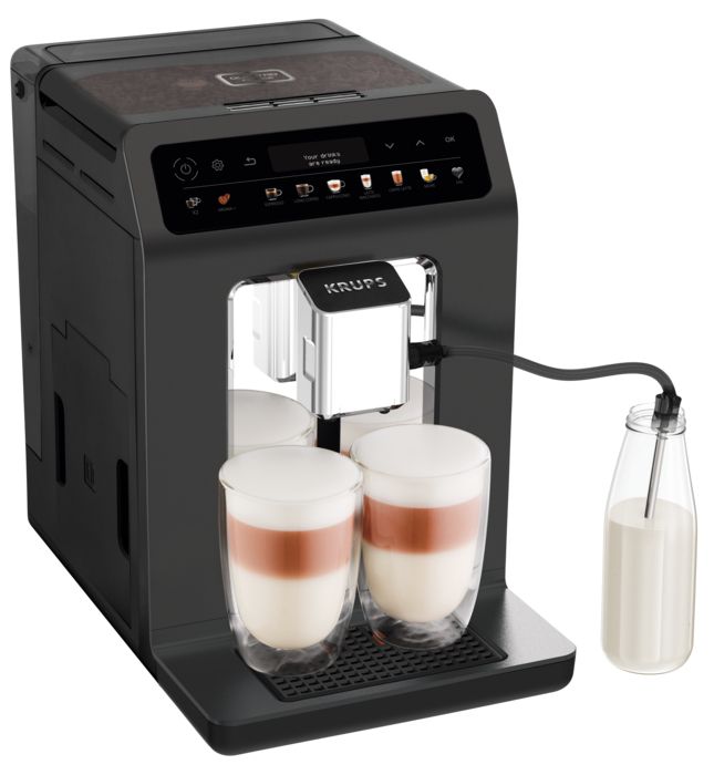 Кофемашина Krups Evidence One 2.3л, зерно, автомат.капучинатор, OLED диспл, аторец. - 17, свой рецепт, графит