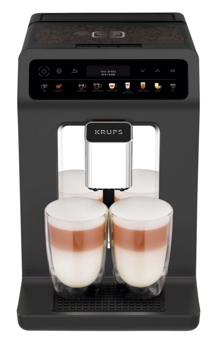 Кофемашина Krups Evidence One 2.3л, зерно, автомат.капучинатор, OLED диспл, аторец. - 17, свой рецепт, графит