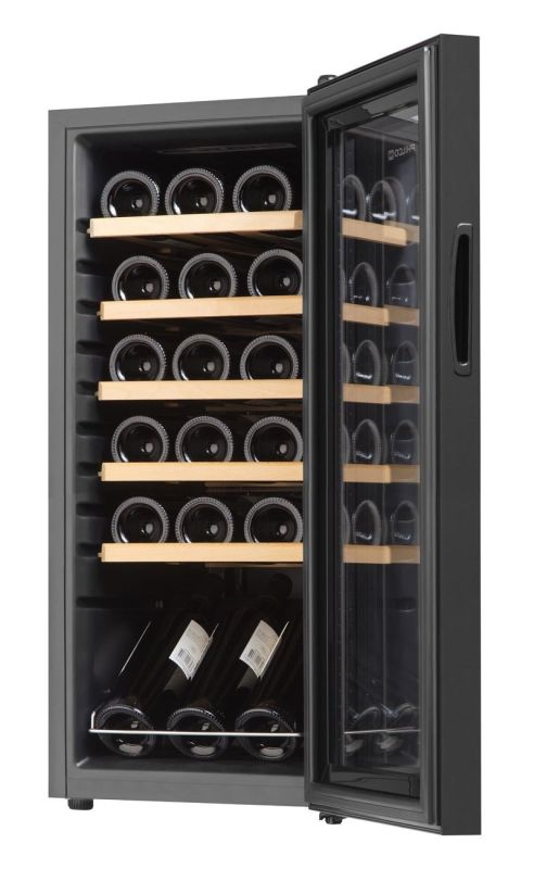 Холодильник Philco для вина, 77x34.5x45, холод.отд.-50л, зон - 1, бут-18, диспл, подсветка, деревянные полки, черный
