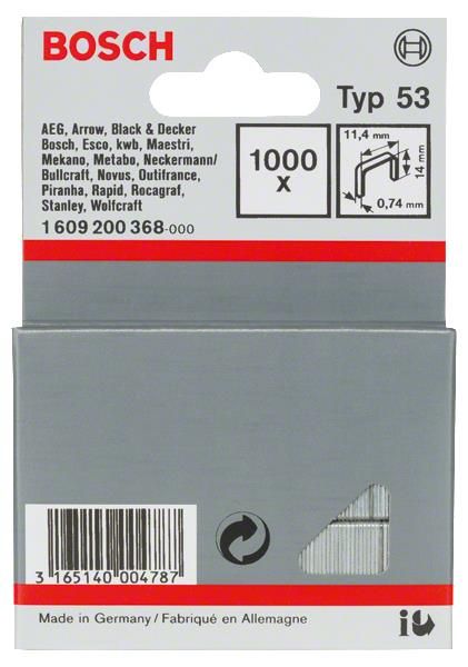 Скоби Bosch Professional тип 53, 14мм, 1000шт