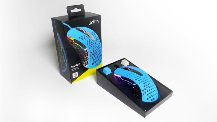 Мышь Xtrfy M4, USB-A, RGB, Miami Blue
