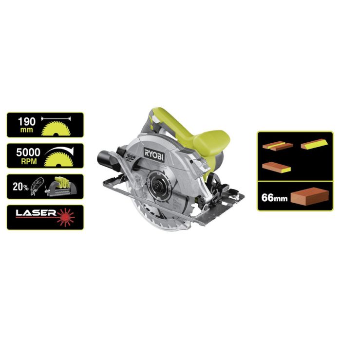 Пила дискова Ryobi RCS1600-K 1600Вт 190мм 3.7кг кейс