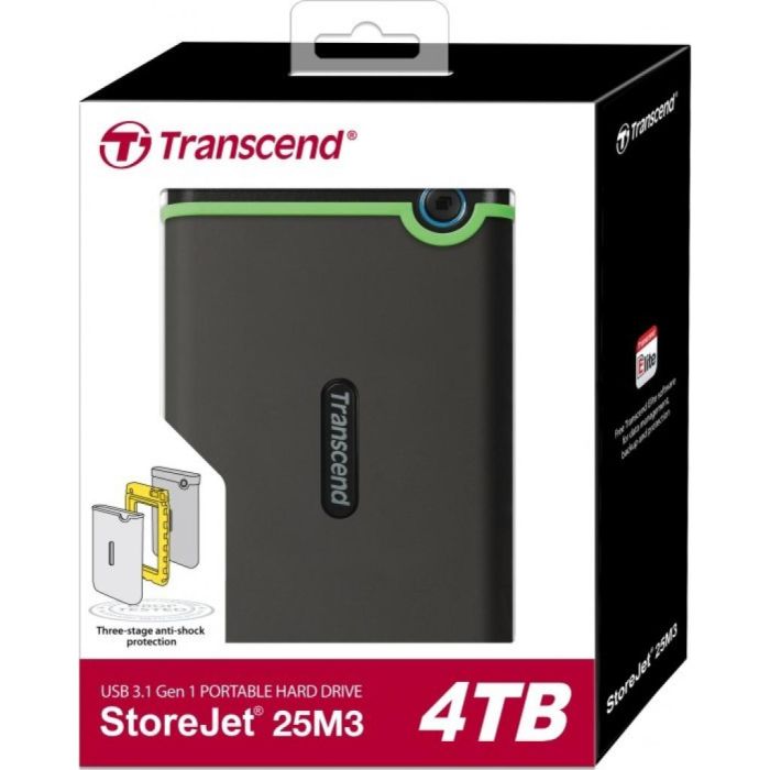 Портативный жесткий диск Transcend 4TB USB 3.1 StoreJet 25M3 Серый