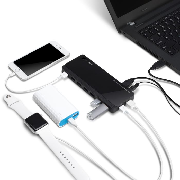Хаб USB TP-LINK  USB-A > 7xUSB3.0/2xUSB3.0 (Швидка зарядка) TP-Link UH720