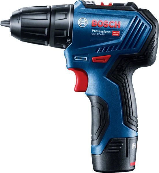 Шурупокрут-дриль акумуляторний Bosch Professional GSR 12V-30 12В 2х2А·год 18·30Нм 420·1600об/хв 0.89кг кейс набір оснастки