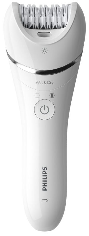 Епілятор Philips 8000 series дисковий, акумуляторний , пінцет.-32, волог.+сух., насадок-4, з підсвіткою, білий