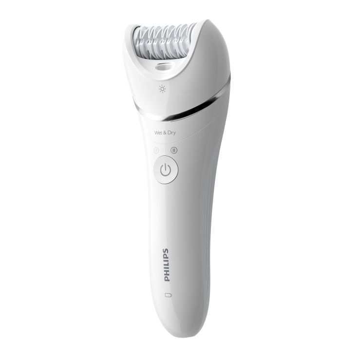 Епілятор Philips 8000 series дисковий, акумуляторний , пінцет.-32, волог.+сух., насадок-4, з підсвіткою, білий