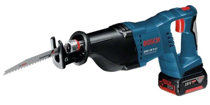 Пила сабельная аккумуляторная Bosch GKS 18 V-LI, 18В 1х4Ач, пропил 250мм, ход 24мм