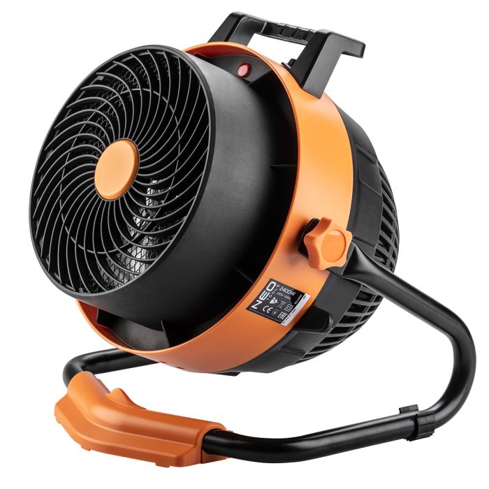 Тепловая пушка электрическая Neo Tools, 2в1, 2.4кВт, 35-50м кв, 460м куб/ч, ручная регулировка, чёрно-оранжевый
