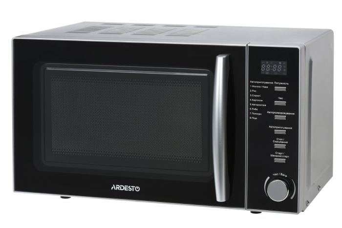 Микроволновая печь ARDESTO, 20л, электр. управл., 700Вт, дисплей, откр.ручкой, серебристый