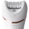 Эпилятор  Philips Epilator Series 8000 дисковый, аккумуляторный, пинцет.-32, влаж.+сух., насадок-5, бело-розовый
